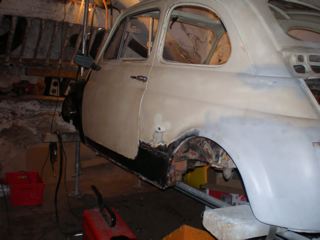 mes premières soudure avec un mig au fil fourré sur ma fiat 500